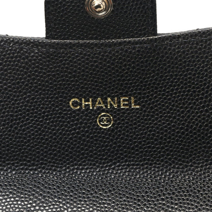 Chanel Caviar Quilted Medium Gusset Flap Wallet Black 5 of 10