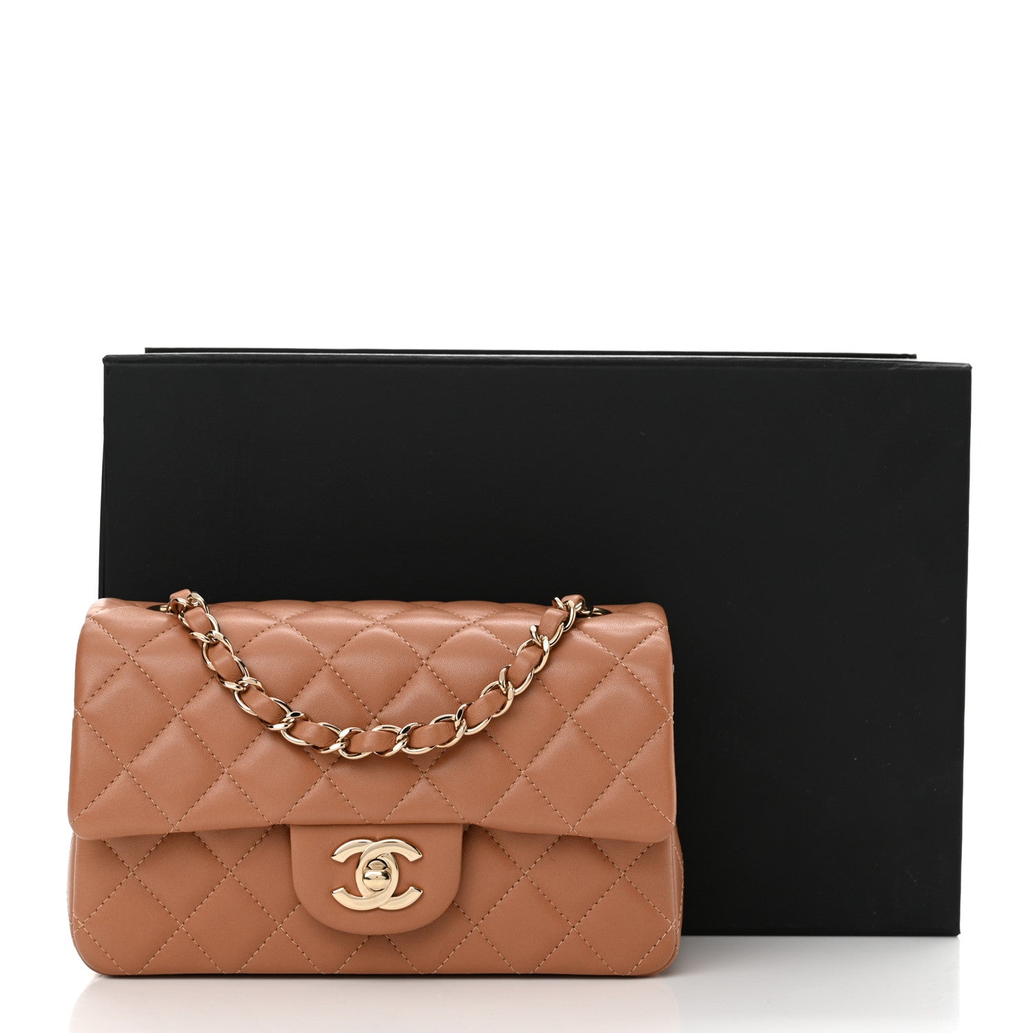 Chanel Lambskin Quilted Mini Rectangular Flap Brown 11 of 11