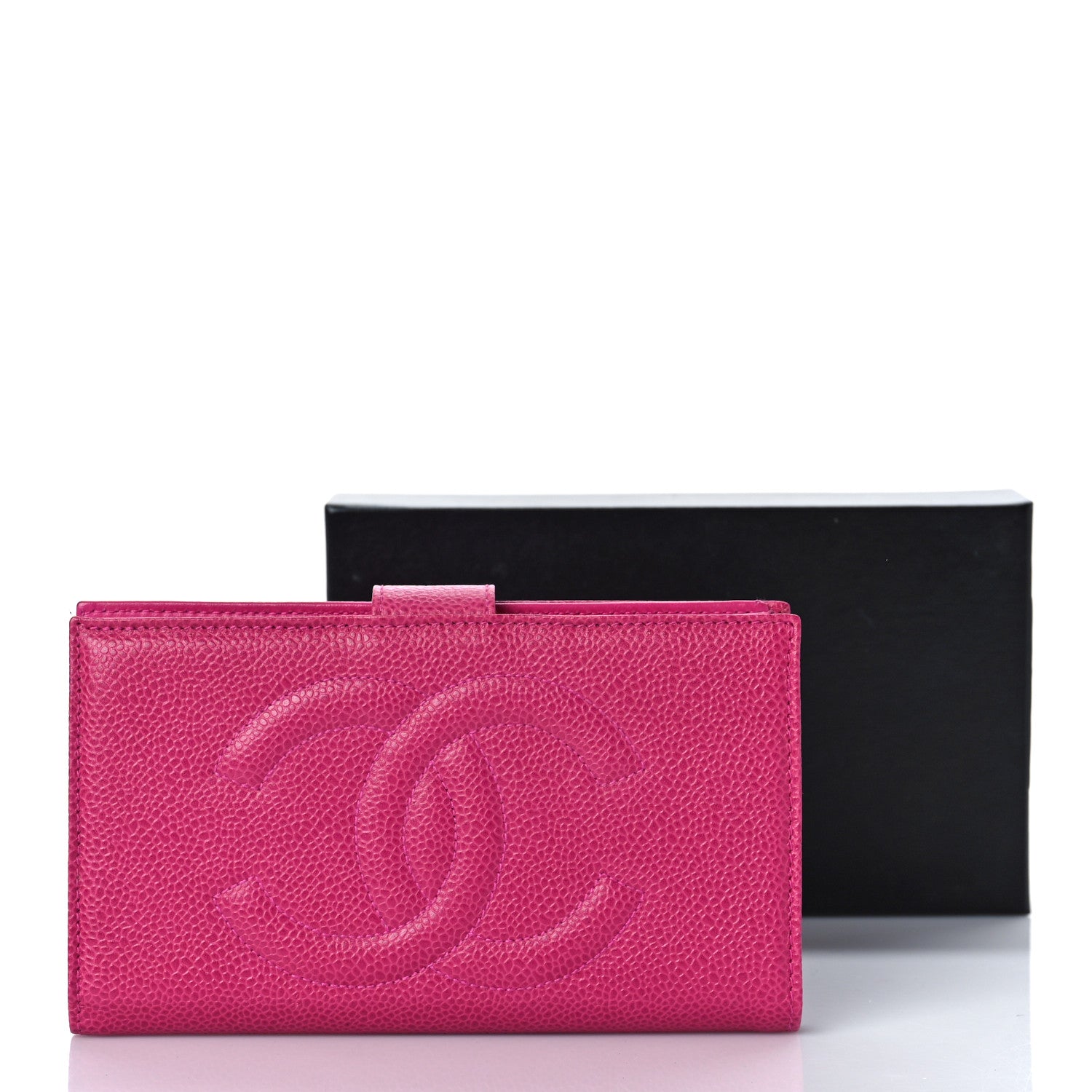 Chanel Caviar Timeless CC French Wallet Dark Pink 13 of 13