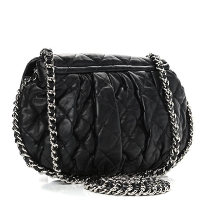 Chanel Washed Lambskin Quilted Medium Chain Around Messenger Black 2 of 4
