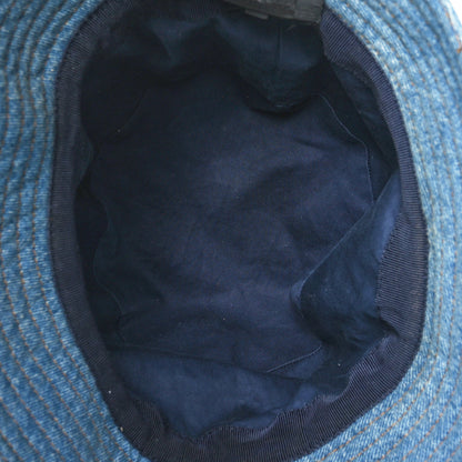 Prada Used Denim Metal Triangle Logo Mens Bucket Hat XXL Light Blue 7 of 9