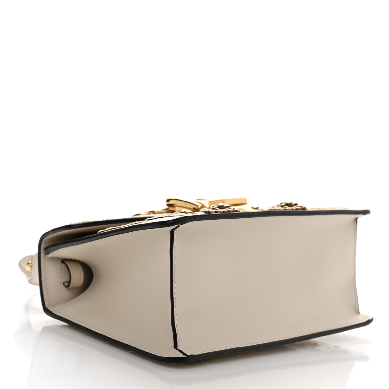 Gucci Calfskin Animal Studs Mini Sylvie Top Handle Bag White 4 of 10