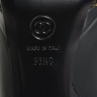 Chanel Lambskin Platform Chain Ankle Boots 36.5 Black 6 of 8