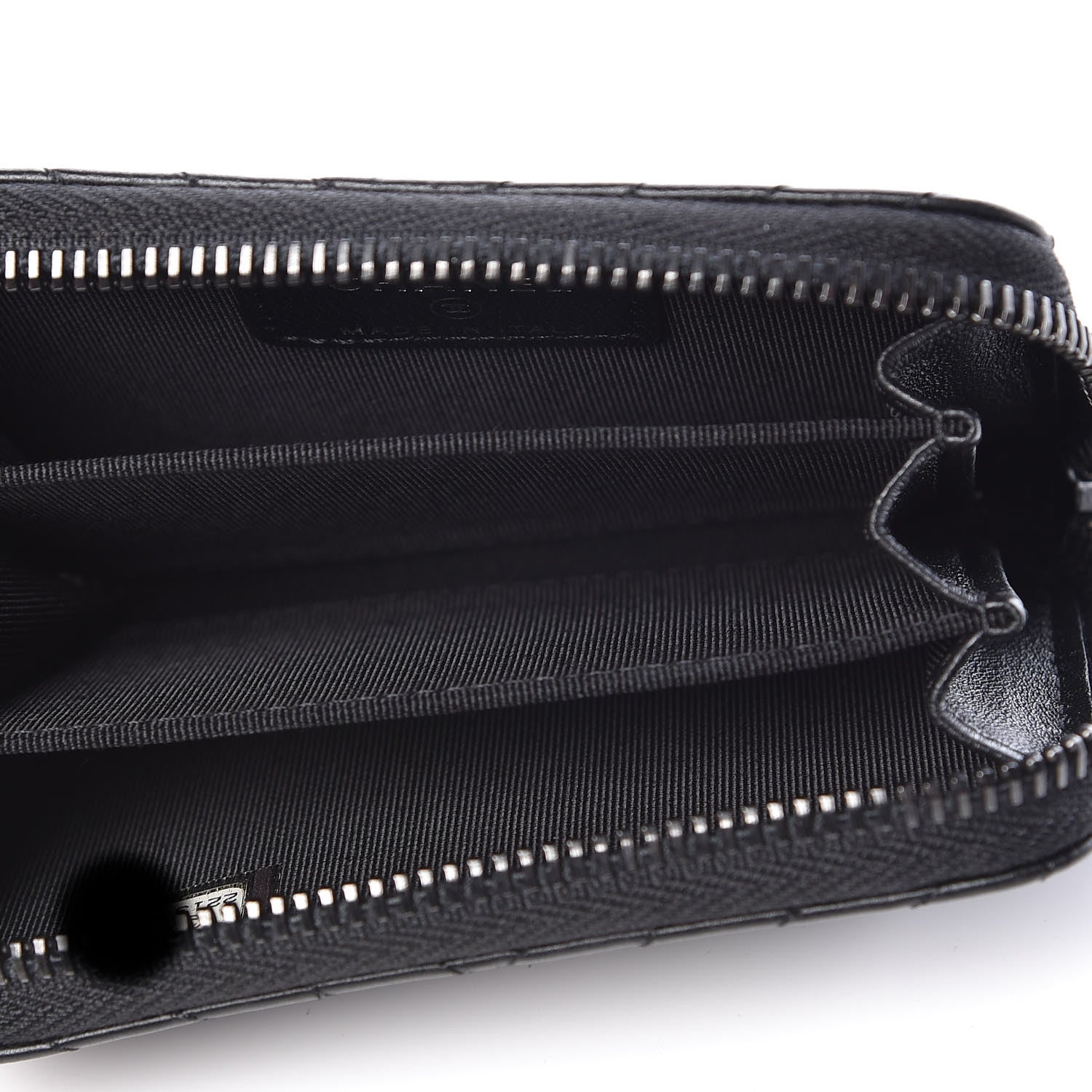 Chanel Lambskin Chevron Quilted Zip Around Coin Purse So Black 5 of 8