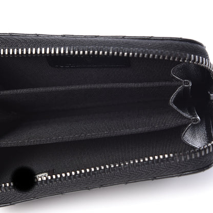 Chanel Lambskin Chevron Quilted Zip Around Coin Purse So Black 5 of 8