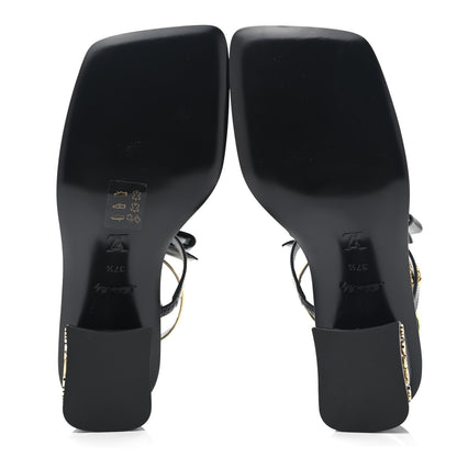 Louis Vuitton Metallic Calfskin Peplum Sandals 37.5 Gold 5 of 9