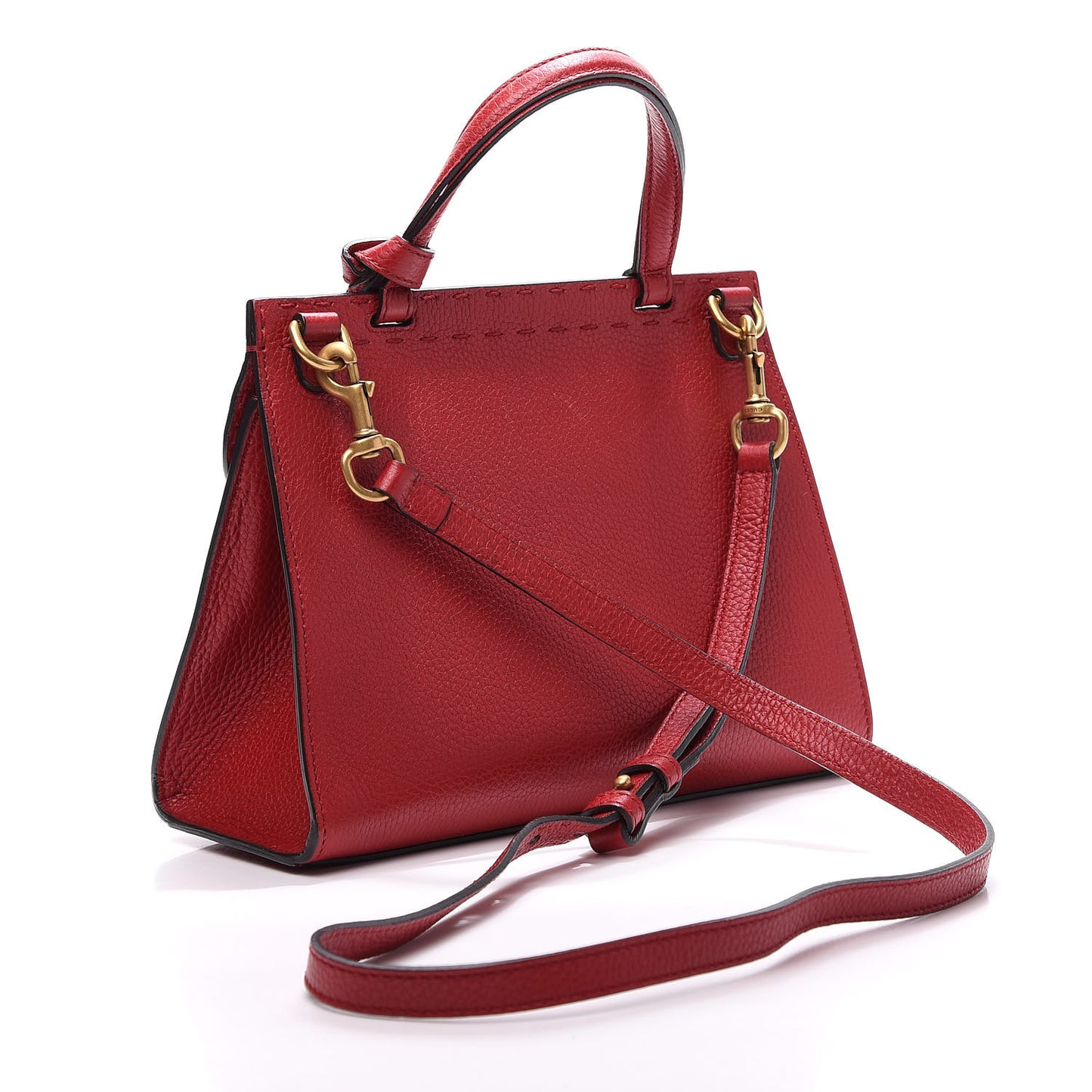 Calfskin Mini GG Marmont Top Handle Bag Vulcanic Red