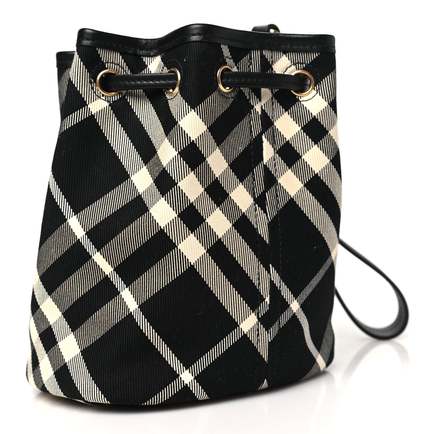 Burberry Check Mini Drawstring Pouch Black Calico 3 of 10