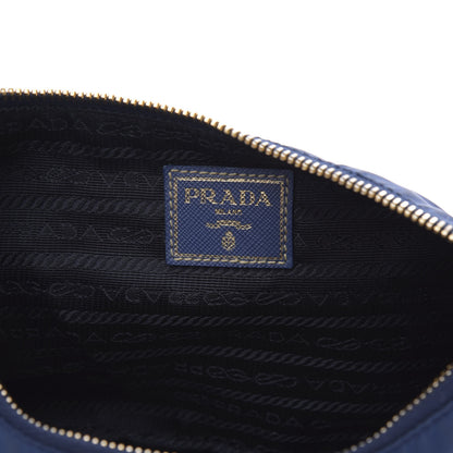 Prada Tessuto Nylon Saffiano Pochette Bag Bluette 6 of 10