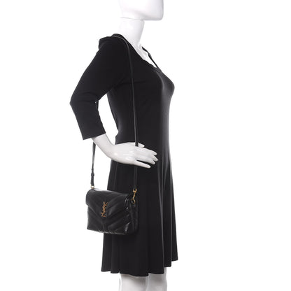 Saint Laurent Calfskin Y Quilted Monogram Toy Loulou Crossbody Bag Black 2 of 12