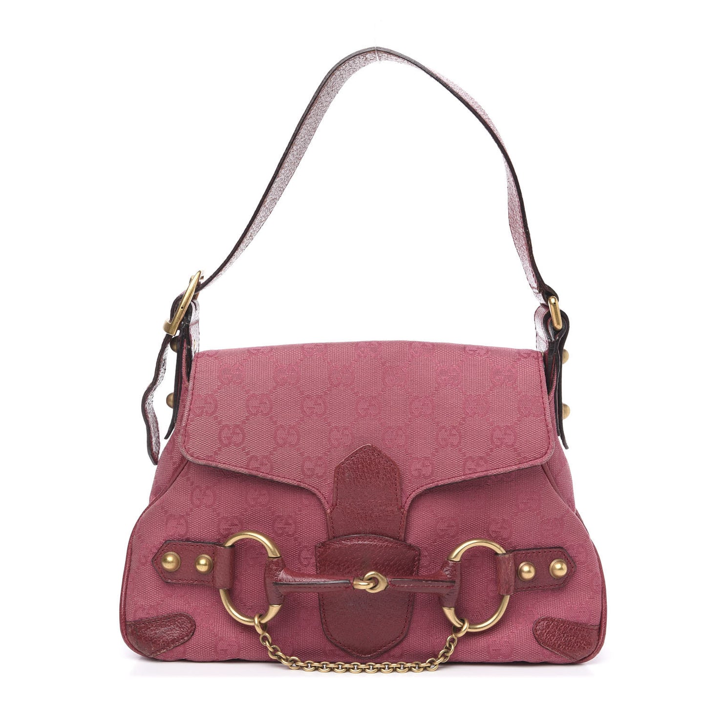 Monogram Horsebit Chain Flap Bag Fuchsia