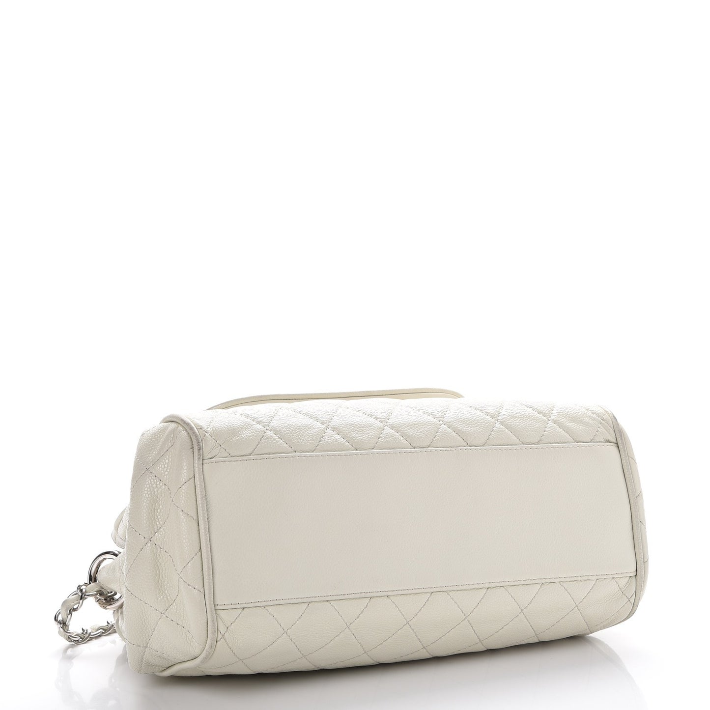 Caviar Quilted Timeless Accordion Flap White