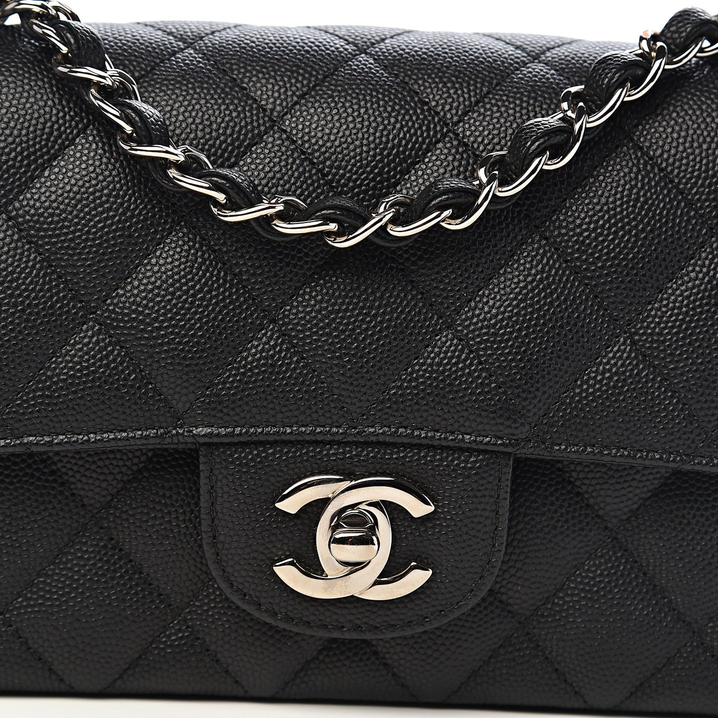 Caviar Quilted Mini Rectangular Flap Black