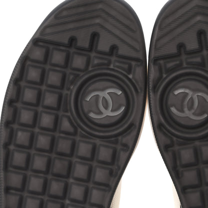 Chanel Fabric Suede Calfskin CC Sneakers 39.5 White Purple Black 9 of 9