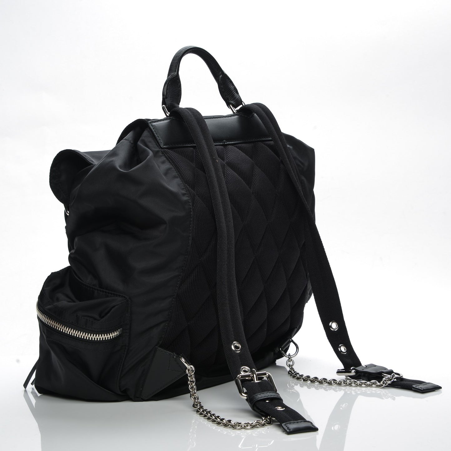 Technical Nylon Large Rucksack Backpack Black