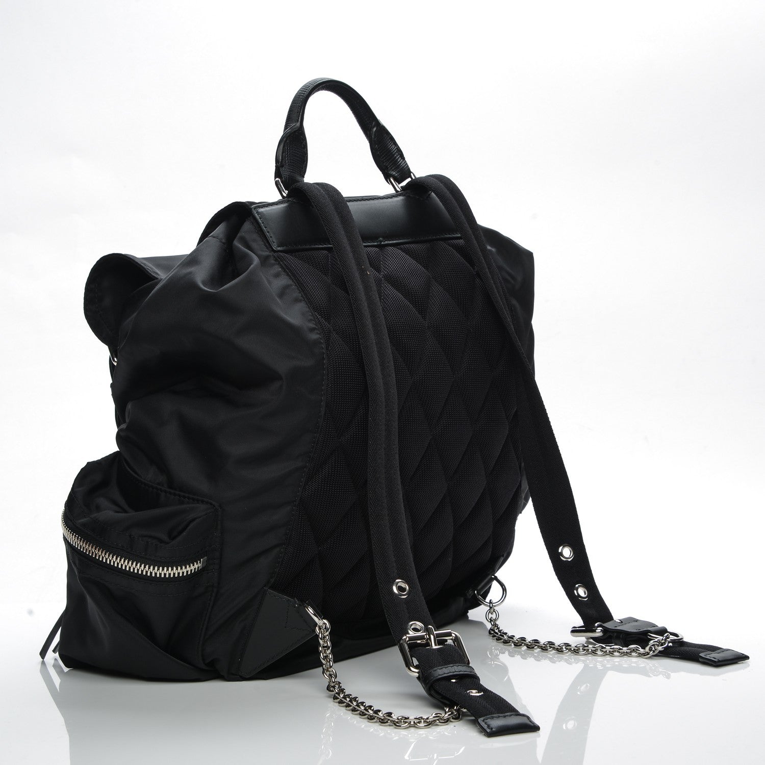 Burberry Technical Nylon Large Rucksack Backpack Black 3 of 6