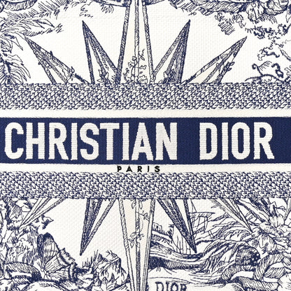 Christian Dior Canvas Embroidered Medium Reve d'Infini Book Tote Blue 7 of 9