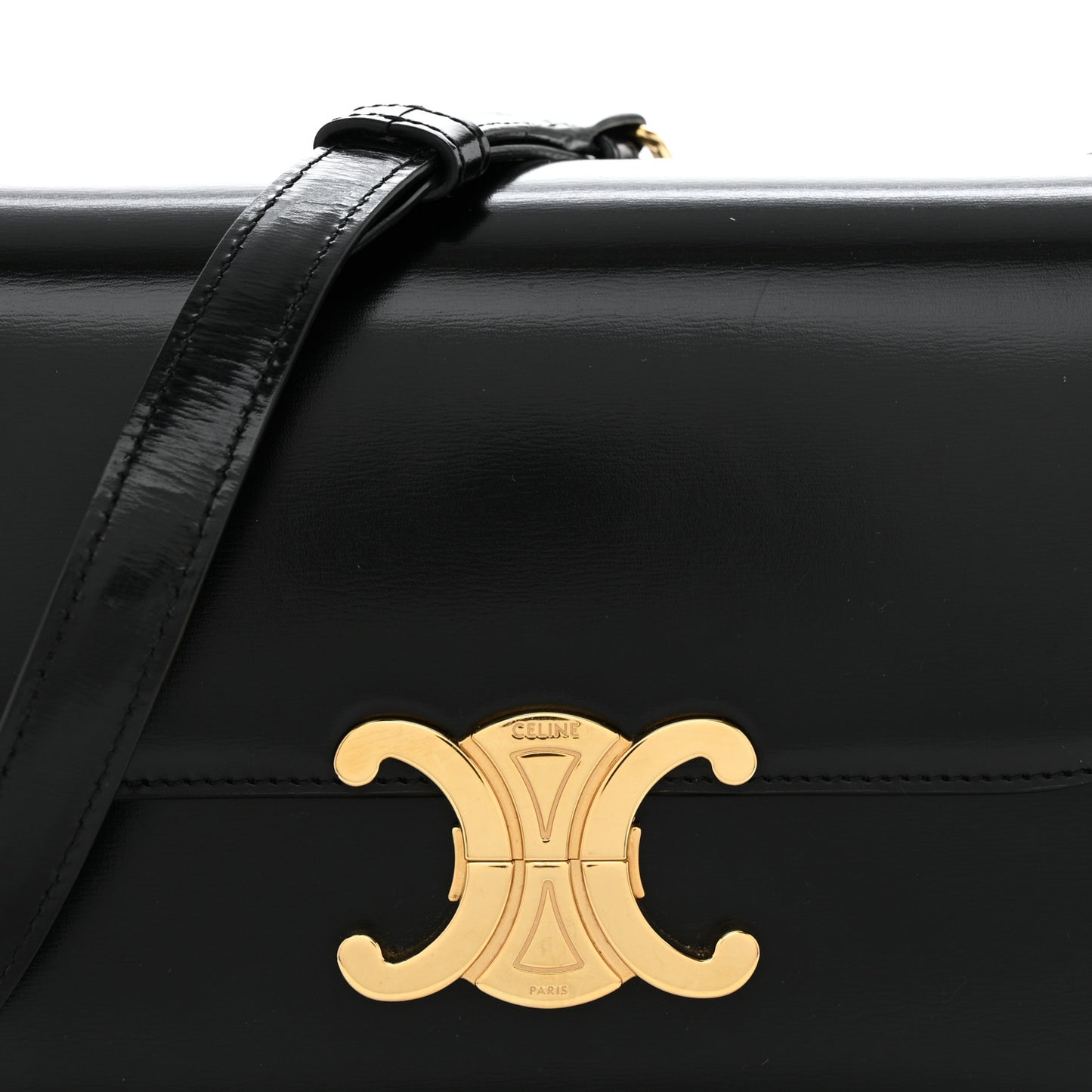 Shiny Calfskin Small Triomphe Black