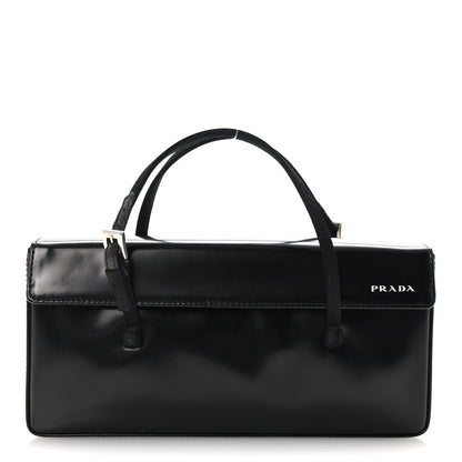 Prada Spazzolato Mini Clutch Bag Black 2 of 12