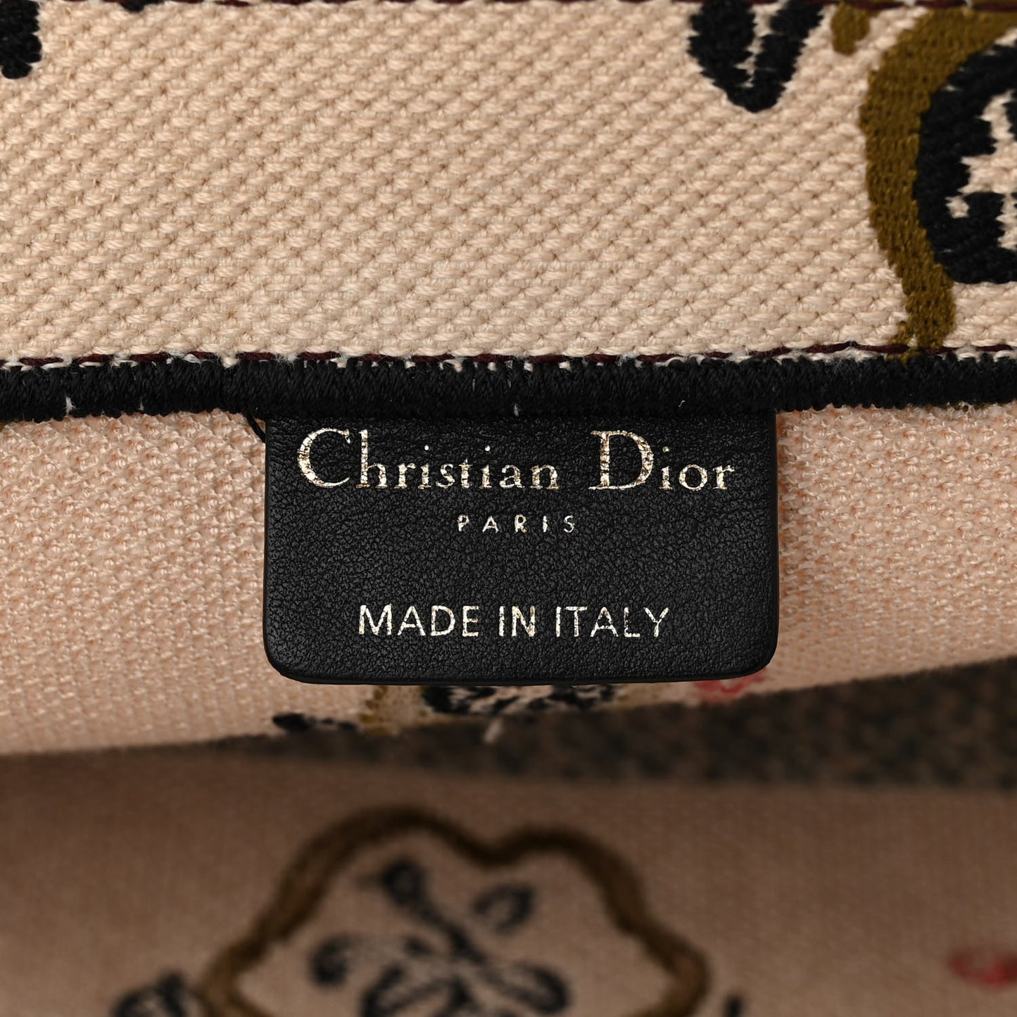 Canvas Embroidered Geometric Book Tote Multicolor