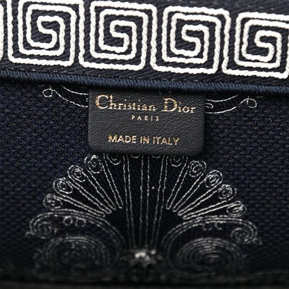 Christian Dior Canvas Embroidered Cornely Book Tote Blue White 6 of 13