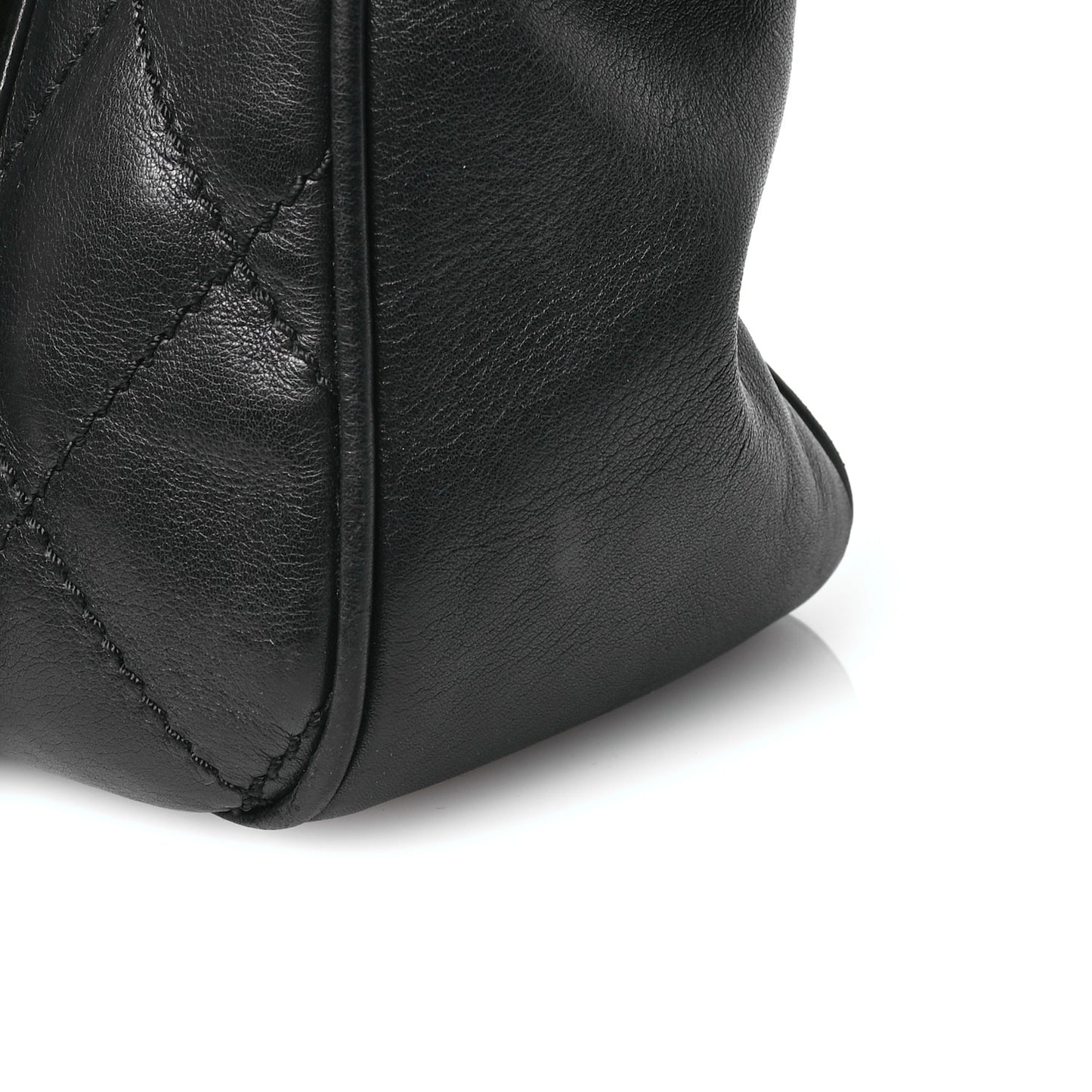 Calfskin Chocolate Bar Quilted Small Shoulder Bag Black