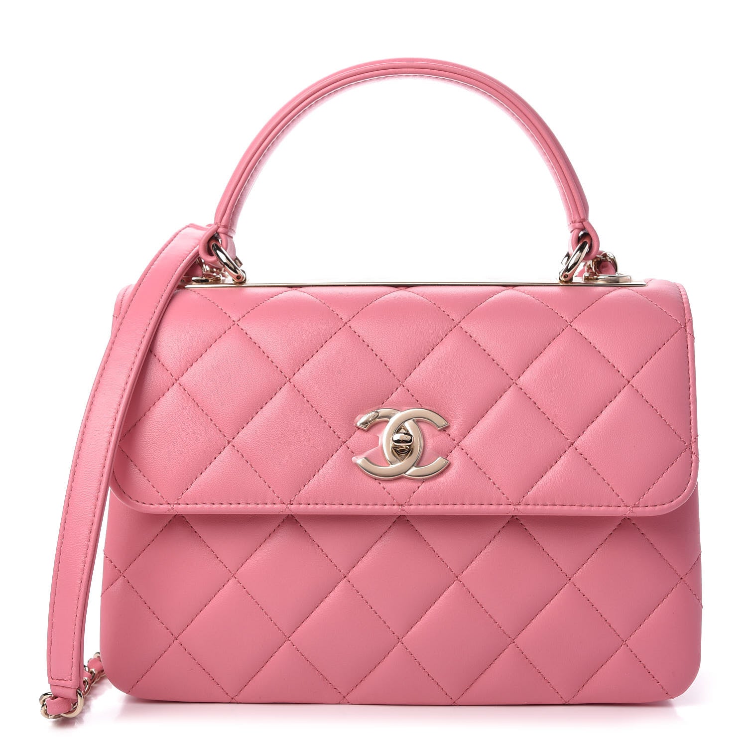 Chanel Lambskin Quilted Small Trendy CC Flap Dual Handle Bag Light Pink 1 of 11