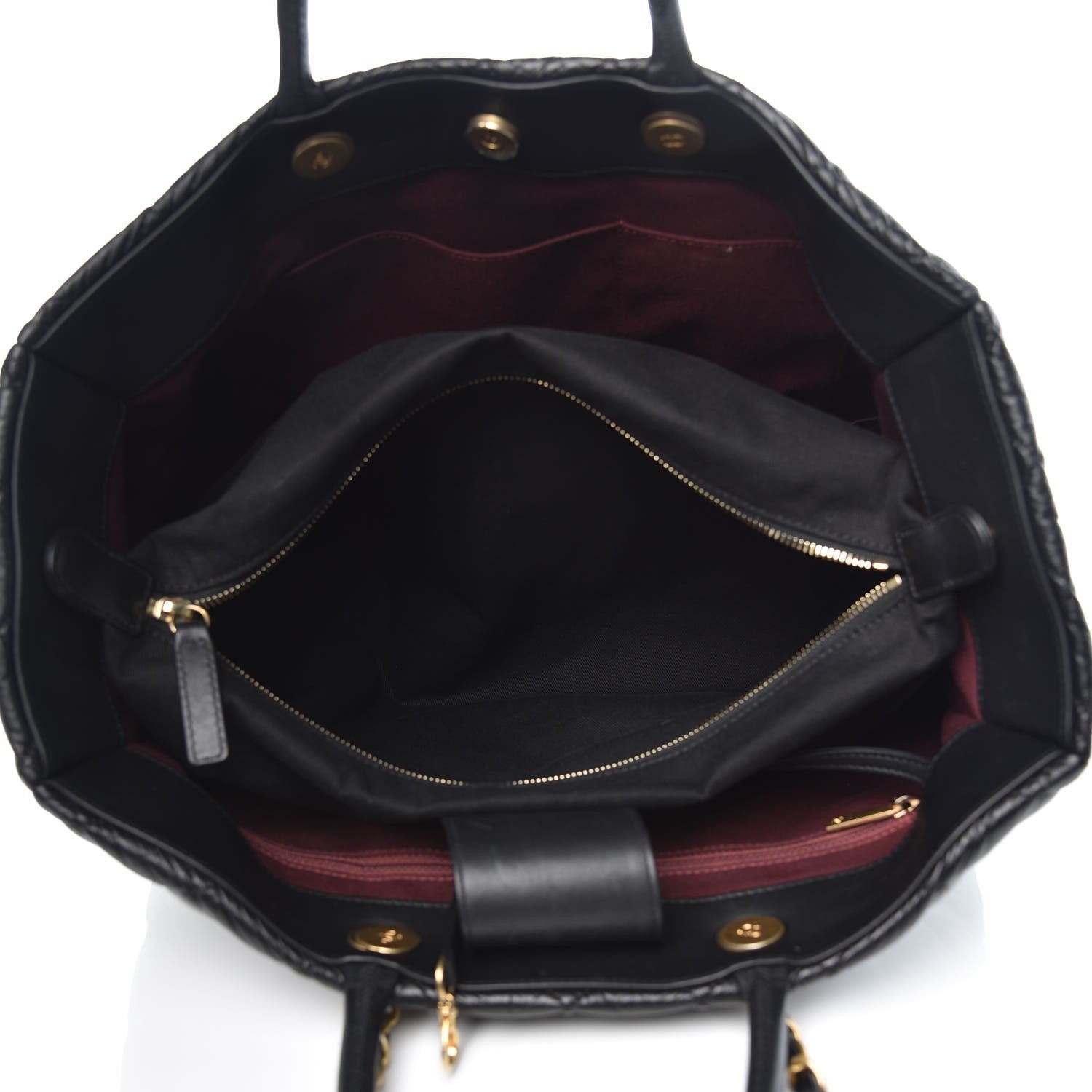 Chanel Aged Calfskin Quilted Large Coco Handle Shopping Tote Black 6 of 11