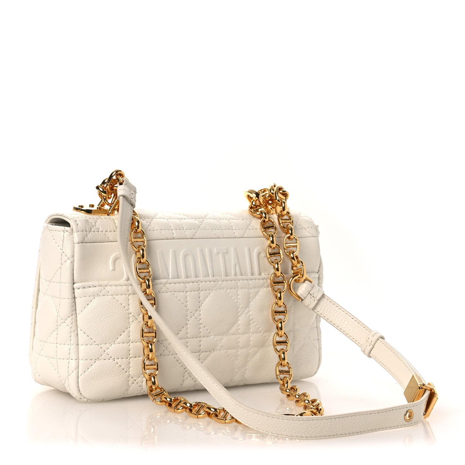 Christian Dior Lambskin Cannage Small Caro Bag Ivory 3 of 11