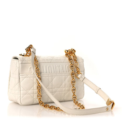Christian Dior Lambskin Cannage Small Caro Bag Ivory 3 of 11