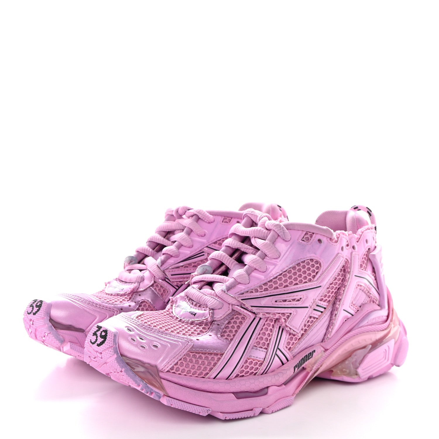 Balenciaga Mesh Rubber Womens Runner Sneakers 39 Pink 3 of 8