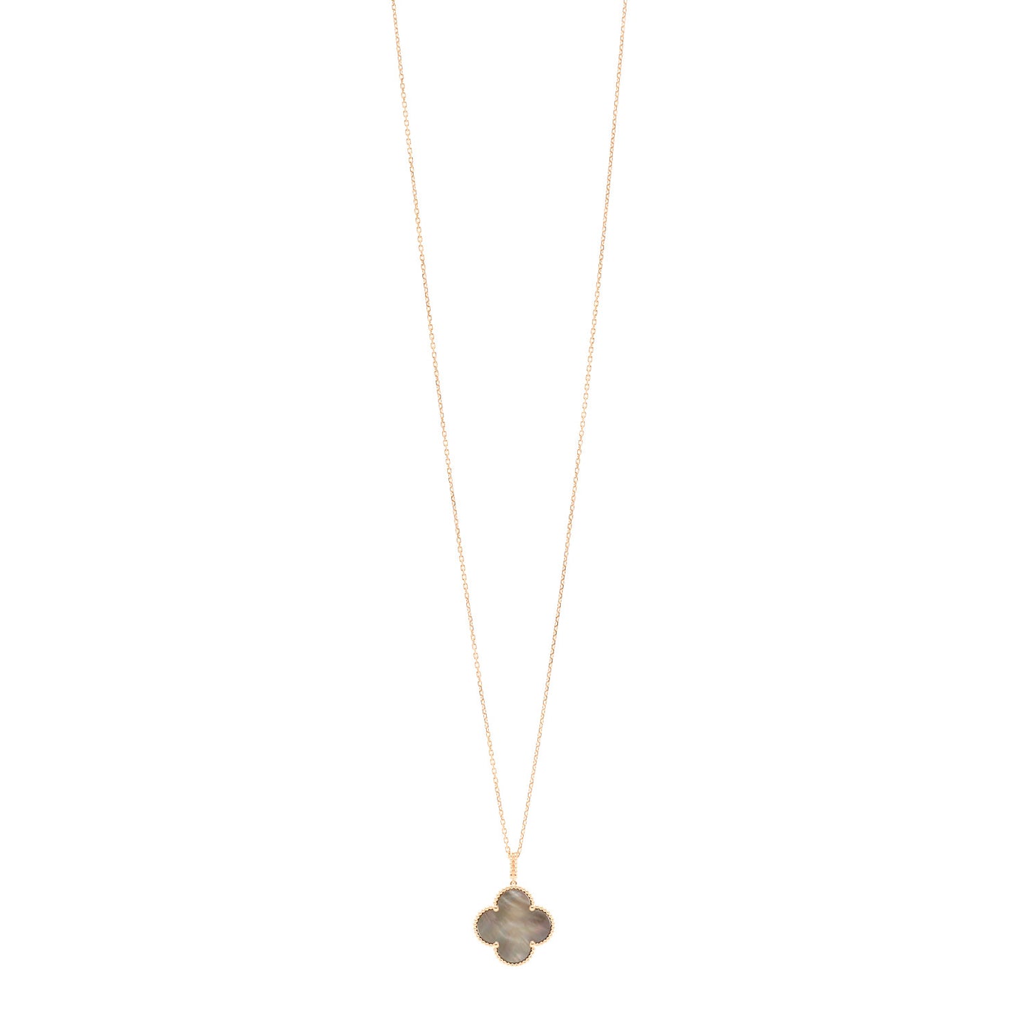 18K Rose Gold Gray Mother of Pearl Magic Alhambra Long Necklace