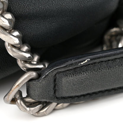 Saint Laurent SAINT LAURENT Lambskin Quilted Medium Loulou Puffer Monogram Chain Satchel Black 12 of 13