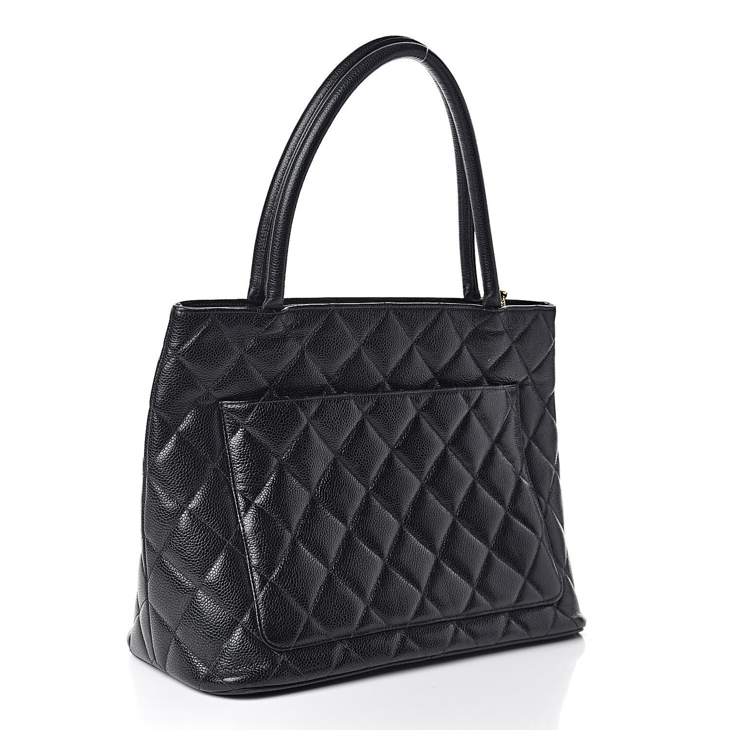 Caviar Quilted Medallion Tote Black