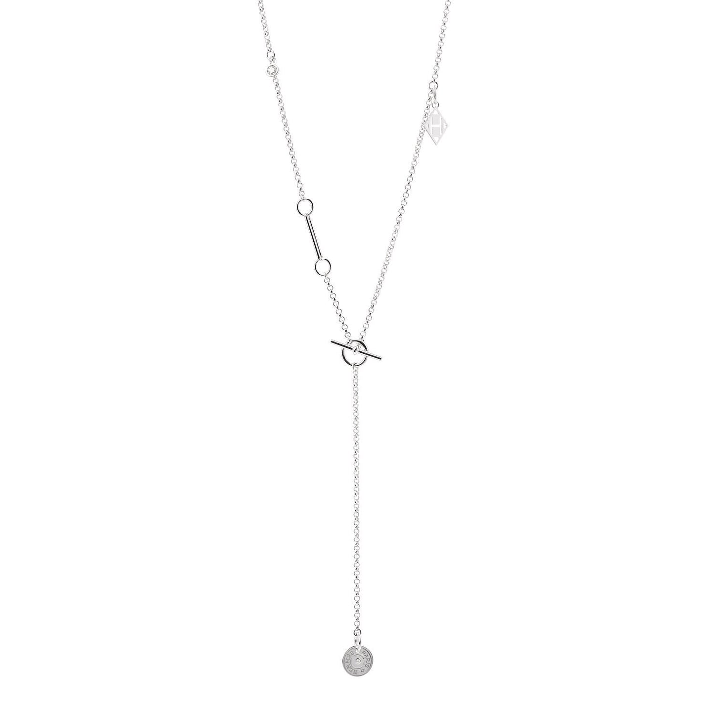18K White Gold Diamond Gambade Necklace