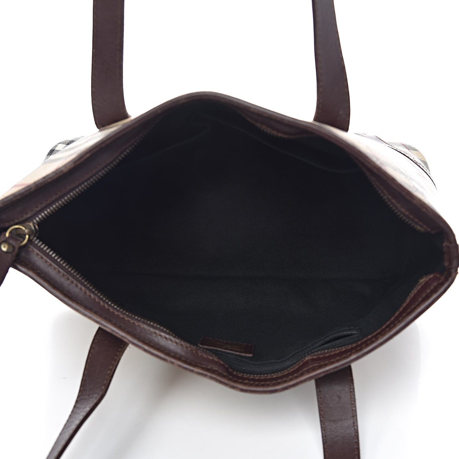 Burberry Haymarket Check Studded Tote Bag Chocolate 5 of 23