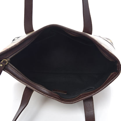 Burberry Haymarket Check Studded Tote Bag Chocolate 5 of 23