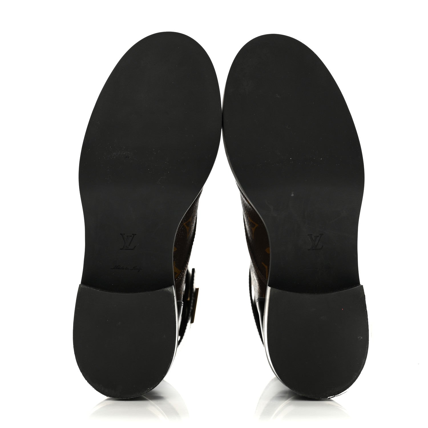 Louis Vuitton Calfskin Monogram Wonderland Flat Ranger Boots 38 Black 5 of 11