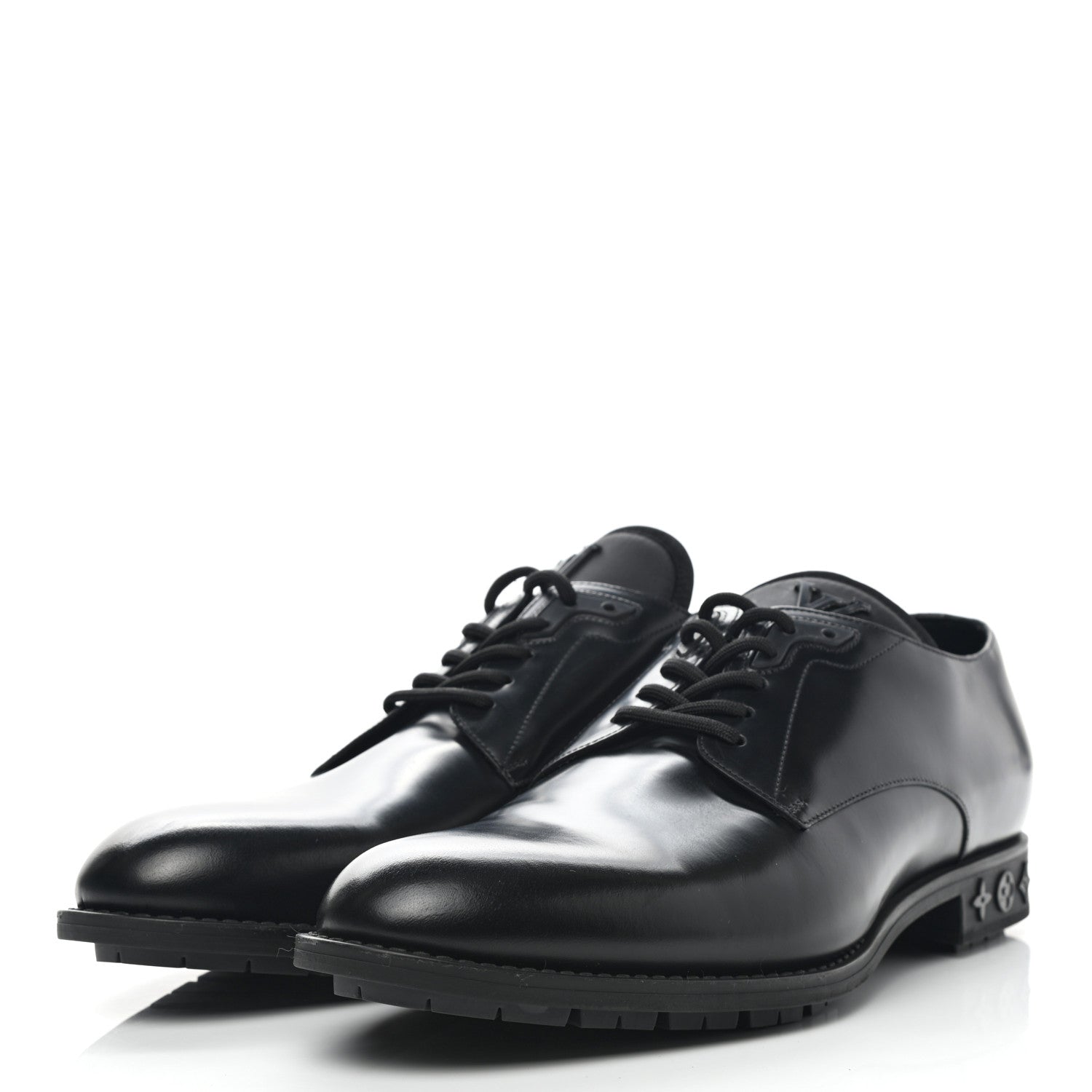 Louis Vuitton Calfskin Mens Formal Derby Shoes 10 Black 3 of 12