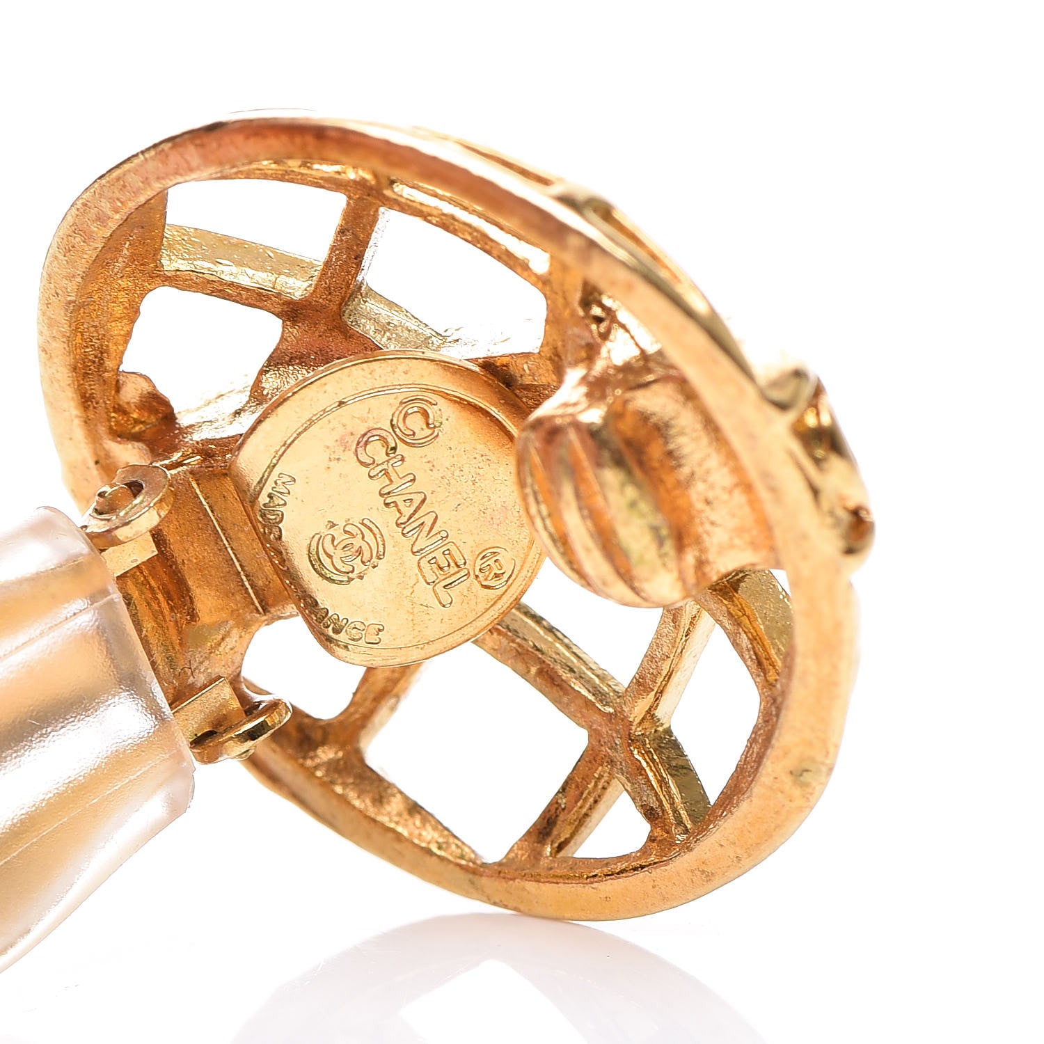 Chanel Quilted Clip On Earrings Gold 5 of 5