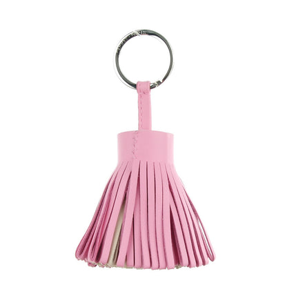 Hermes Lambskin Bi-Color Carmen Tassel Key Holder Rose Sakura White 1 of 4