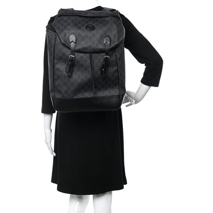 Gucci GG Supreme Monogram Azalea Calfskin Medium Retro Interlocking G Backpack Black 2 of 9
