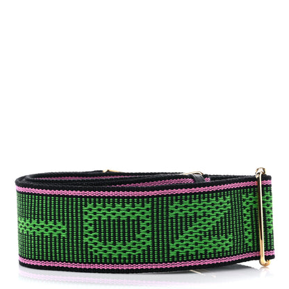 Fendi Cannete Ribbon Poly Vitello Century Logo Adjustable Strap You Rosa Antico Verde Black 2 of 5