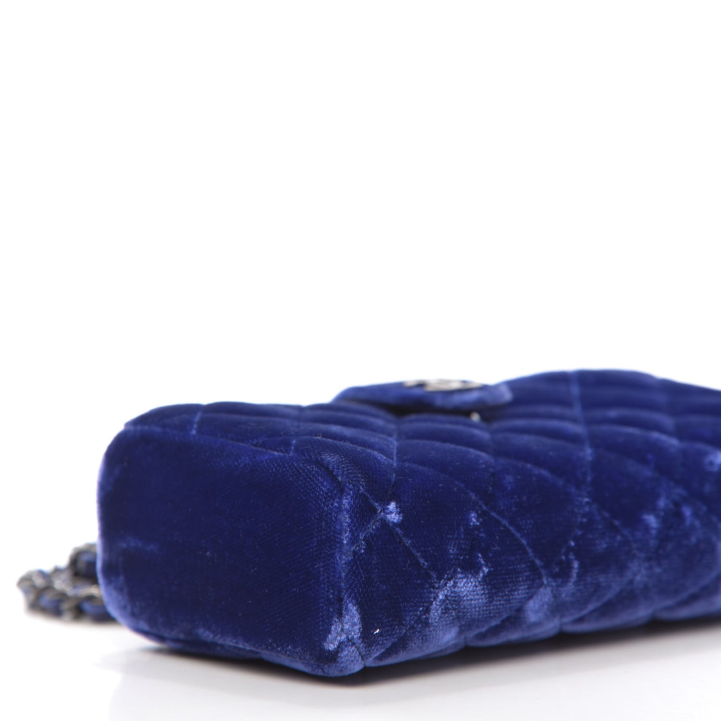 Velvet Quilted Mini Phone Holder Crossbody Bag Blue