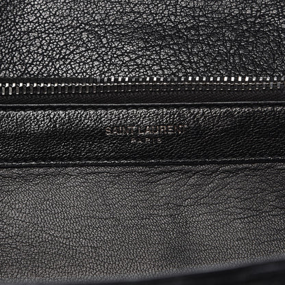 Saint Laurent Sheepskin Matelasse Chevron Monogram Large College Satchel Black 8 of 13