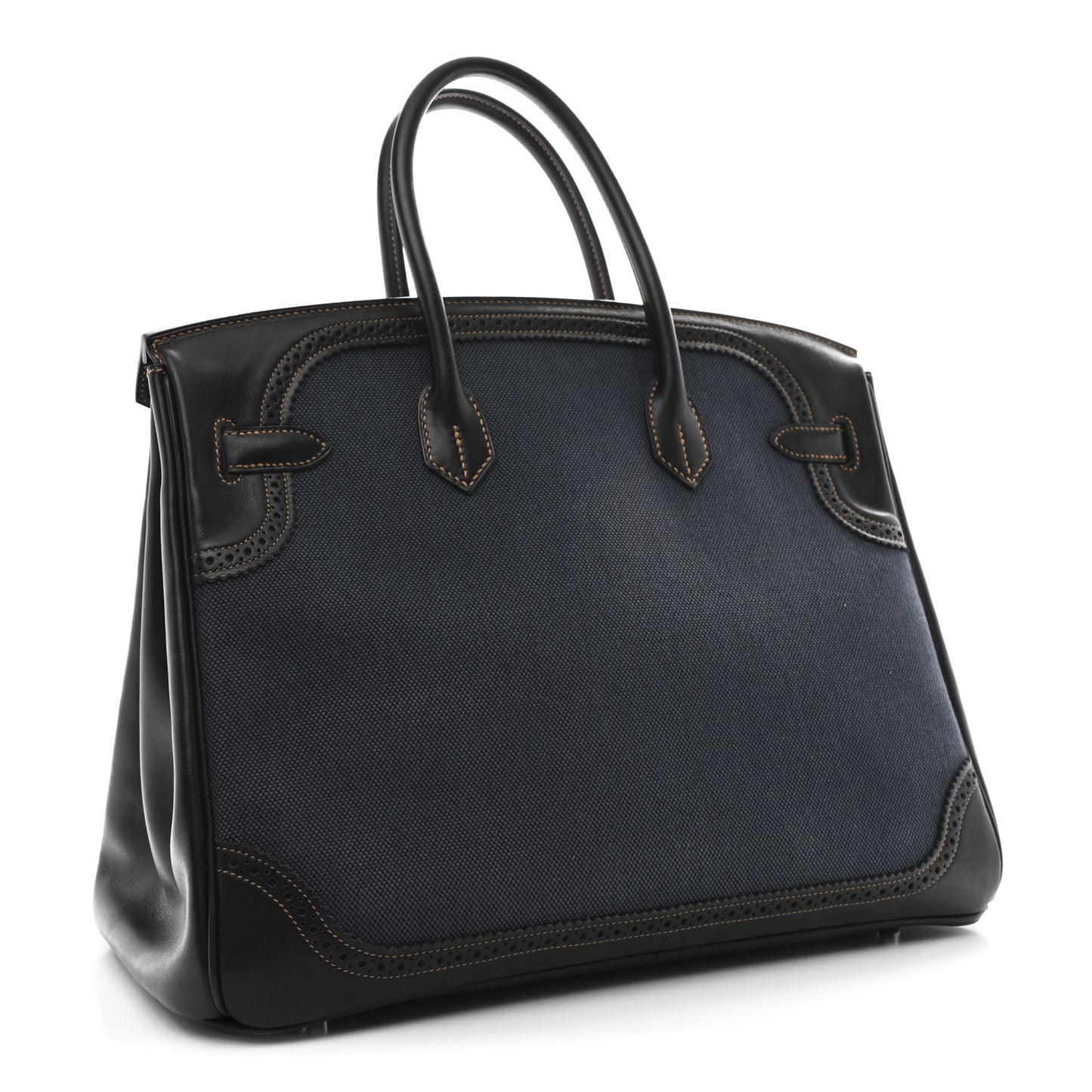 Evercalf Toile Ghillies Birkin 35 Black Denim Fonce