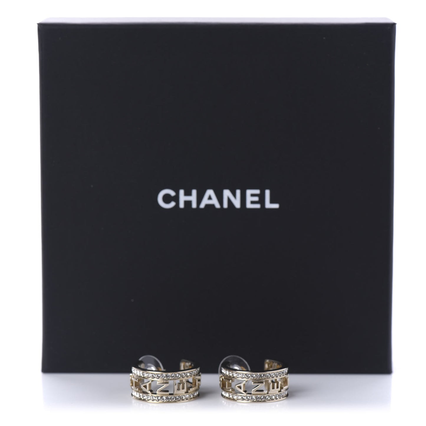 Metal Crystal Bow-tiful CC Hoop Earrings Gold