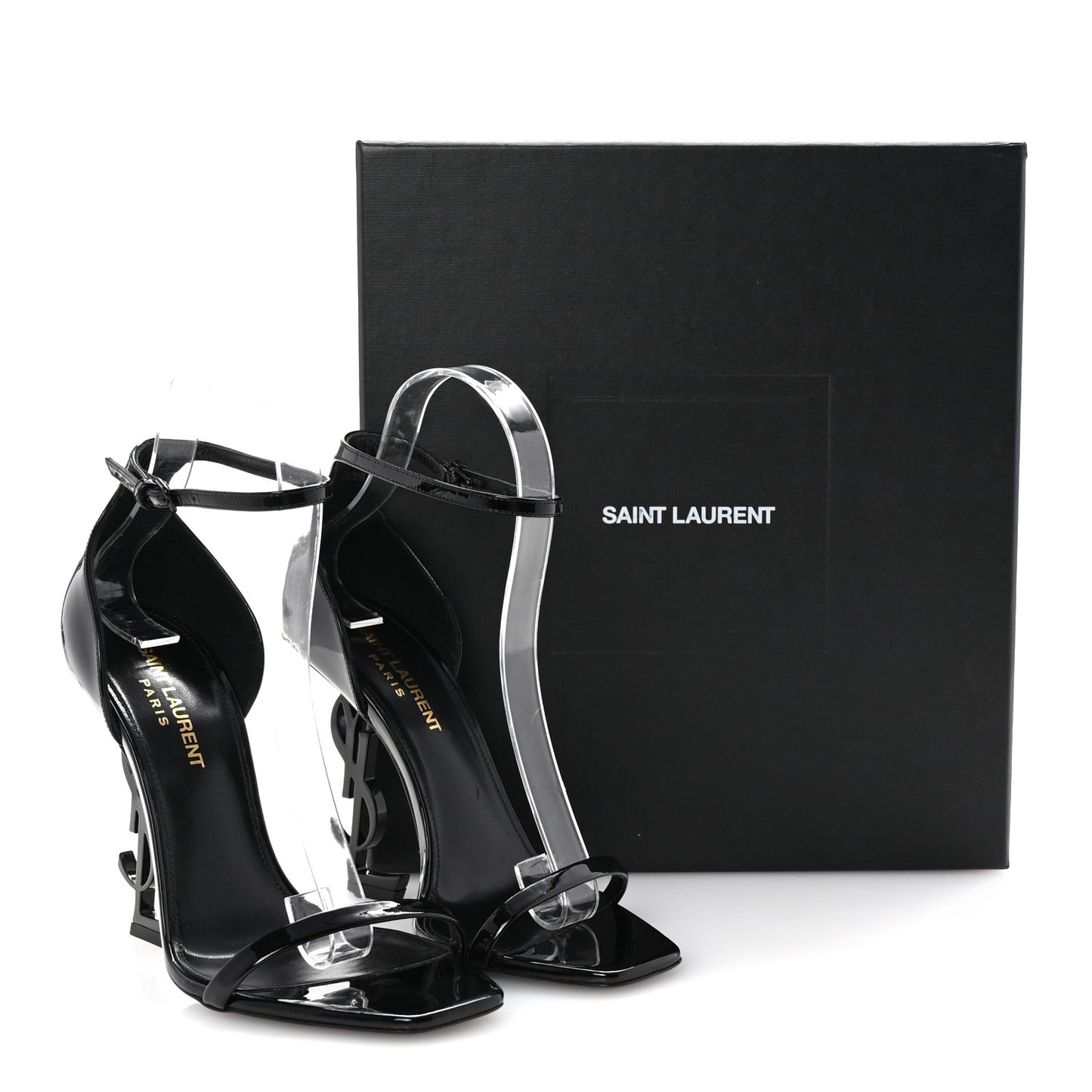 Patent Calfskin Opyum 110 Sandals 37 Black