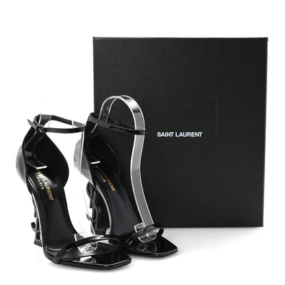 Saint Laurent Patent Calfskin Opyum 110 Sandals 37 Black 10 of 10