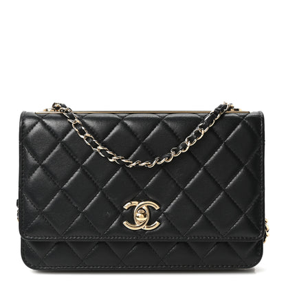 Chanel Lambskin Quilted Trendy CC Wallet On Chain WOC Black 1 of 11